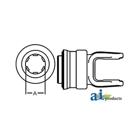 A & I Products Tractor Yoke, Splined 1 3/8" - 6 Spline w/ Sliding Collar 2.71" x2.71" x2.71" A-W196835-A